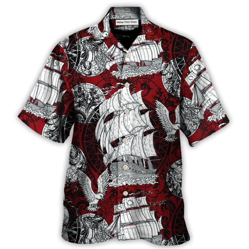 Hawaiian Shirt / Adults / S Sailing Ship Old Vintage Anchor Sea Life - Hawaiian Shirt - Reefox