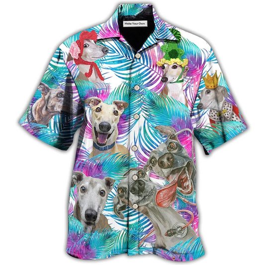 Hawaiian Shirt / Adults / S Greyhound Tropical Leaf Style - Hawaiian Shirt - Reefox