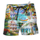 Beach Short / Adults / S Hawaii Chill By The Beaches Summer - Beach Short Reefox - Owls Matrix LTD