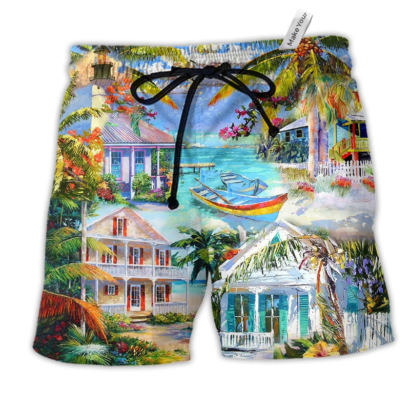 Beach Short / Adults / S Hawaii Chill By The Beaches Summer - Beach Short Reefox - Owls Matrix LTD