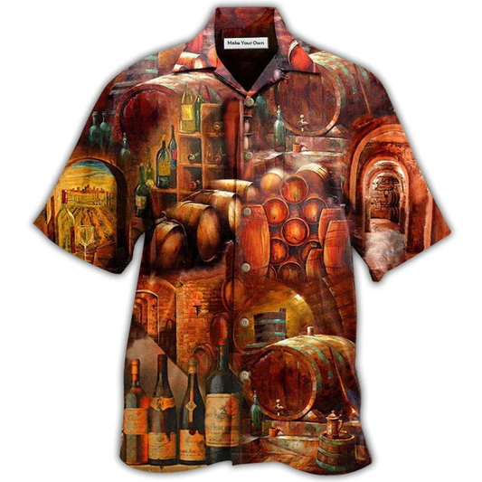 Hawaiian Shirt / Adults / S Wine Tasting Daily From The Cellar - Hawaiian Shirt - Reefox