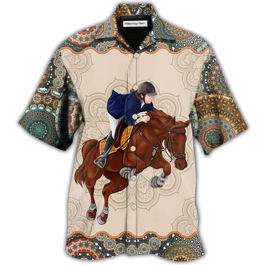 Hawaiian Shirt / Adults / S Horse Horseback Riding - Hawaiian Shirt - Reefox