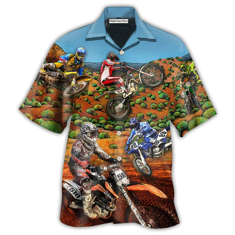 Hawaiian Shirt / Adults / S Bike Dirt Bike Cool Style - Hawaiian shirt - Reefox