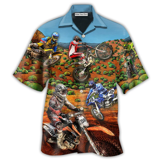 Hawaiian Shirt / Adults / S Bike Dirt Bike Cool Style - Hawaiian shirt - Reefox