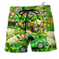 Beach Short / Adults / S Irish Wish You A Happy Saint Patrick's Day Green - Beach Short Reefox - Owls Matrix LTD