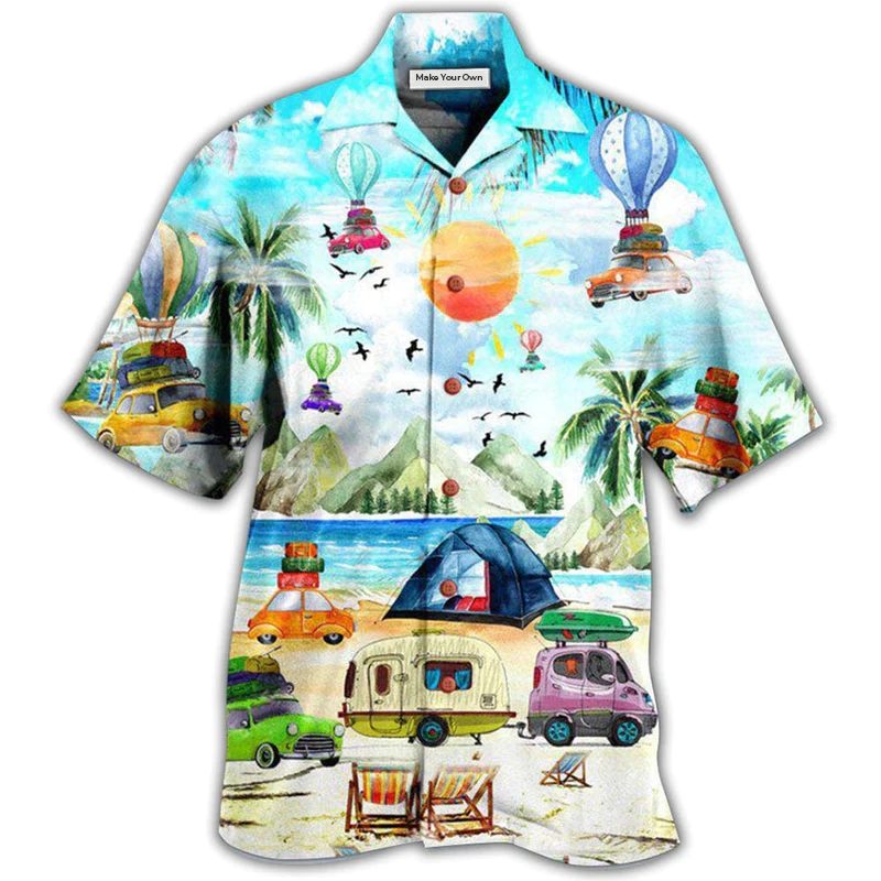 Hawaiian Shirt / Adults / S Camping Get High With - Hawaiian Shirt - Reefox
