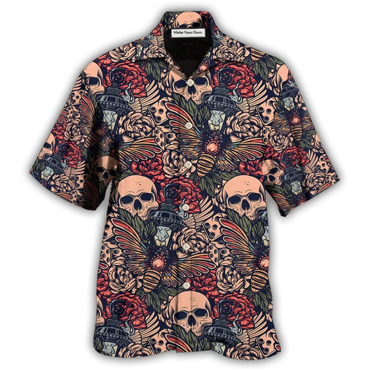 Hawaiian Shirt / Adults / S Tattoo Skull Amazing Christmas Fantastic - Hawaiian Shirt - Reefox