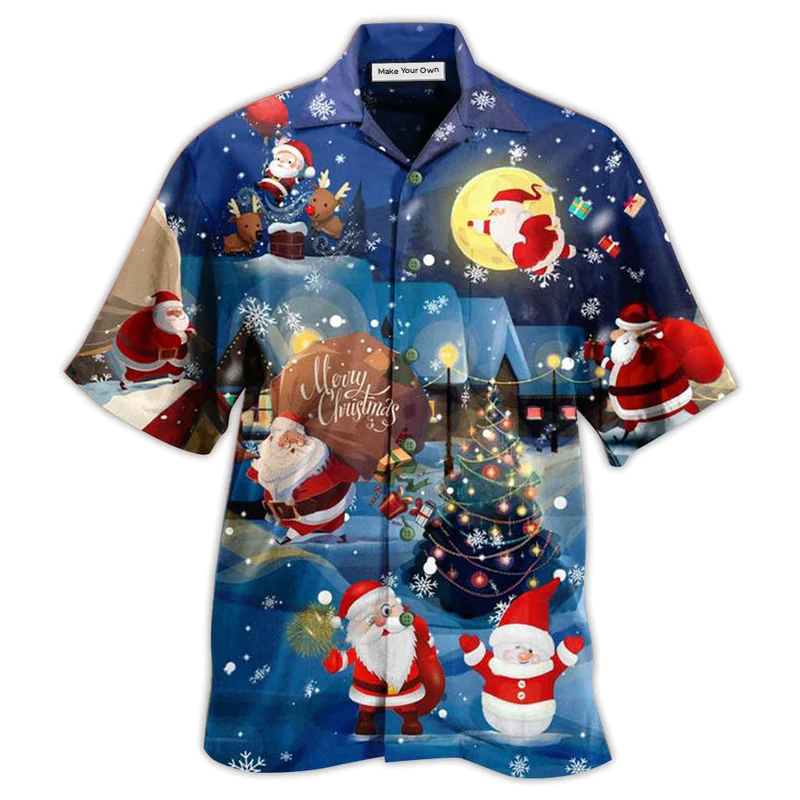 Hawaiian Shirt / Adults / S Christmas Love Santa And Gifts Lovely Night - Hawaiian Shirt - Reefox