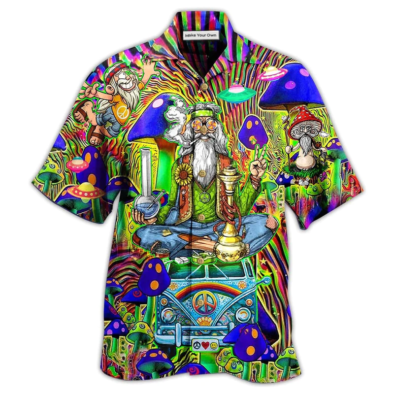 Hawaiian Shirt / Adults / S Hippie Mushroom Peace The Colorful Of Life - Hawaiian Shirt - Reefox