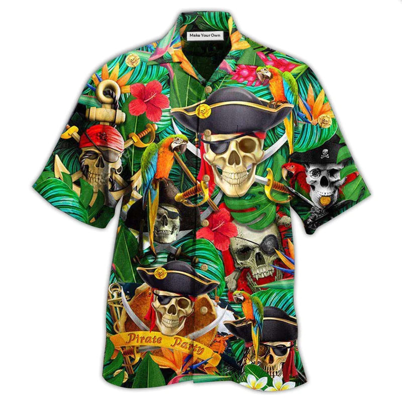 Hawaiian Shirt / Adults / S Pirate Skull Pirates Make Ledgends - Hawaiian Shirt - Reefox