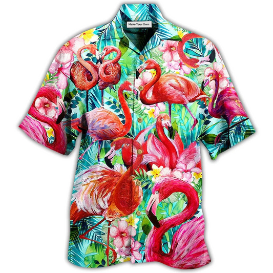 Hawaiian Shirt / Adults / S Flamingo Love Pink - Hawaiian Shirt - Reefox