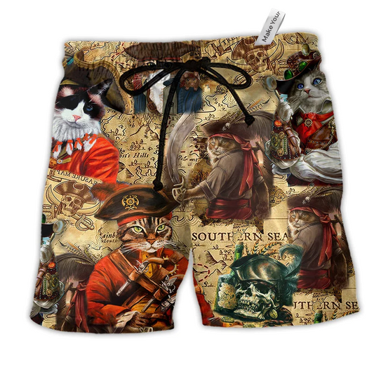 Beach Short / Adults / S Cat Pirates So Cool - Beach Short Reefox - Owls Matrix LTD