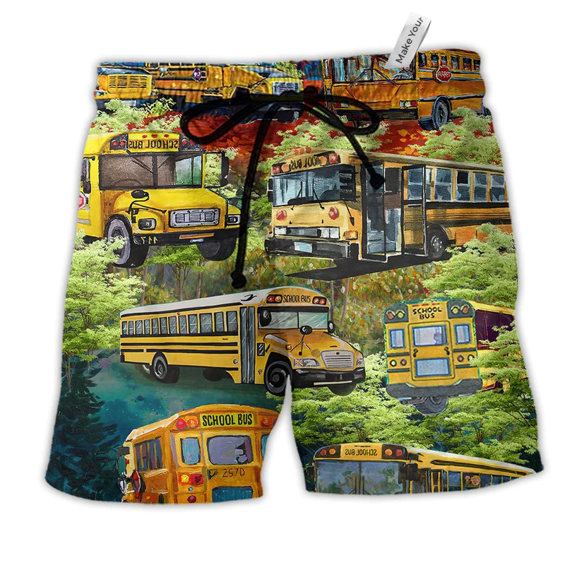 Beach Short / Adults / S Bus Stop Talking Just Say 10-4 School Bus Driver Stunning - Beach Short Reefox - Owls Matrix LTD