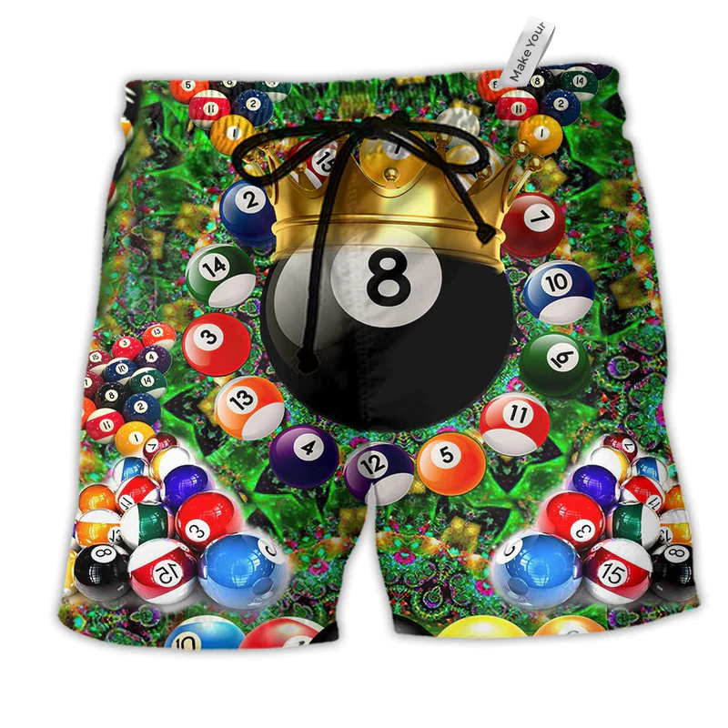 Beach Short / Adults / S Billiard Warning Pool Shark On Duty Billiard - Beach Short Reefox - Owls Matrix LTD