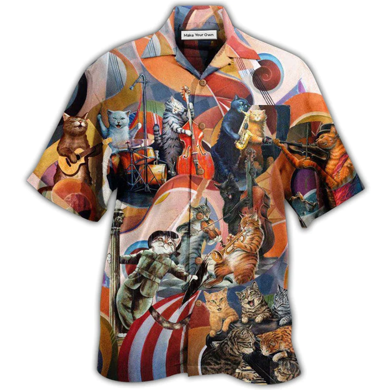 Hawaiian Shirt / Adults / S Cat Amazing Band - Hawaiian Shirt - Reefox