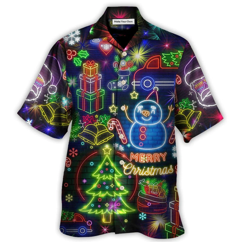 Hawaiian Shirt / Adults / S Christmas Bright Neon Lighting - Hawaiian Shirt - Reefox