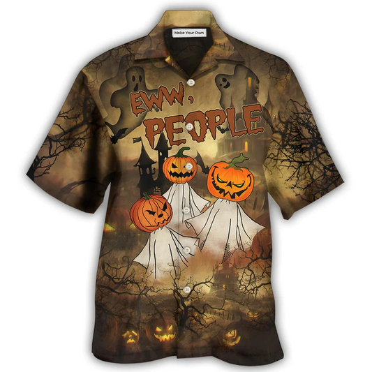 Hawaiian Shirt / Adults / S Halloween Eww People Pumpkin Ghost Halloween - Hawaiian Shirt - Reefox