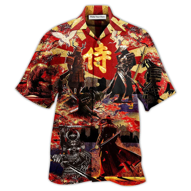 Hawaiian Shirt / Adults / S Samurai Don't Fear Of Death Fear The Unlived Life Samurai - Hawaiian Shirt - Reefox