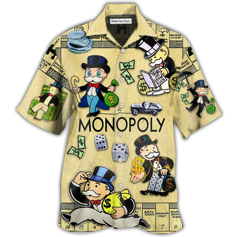 Hawaiian Shirt / Adults / S Monopoly Style - Hawaiian Shirt - Reefox