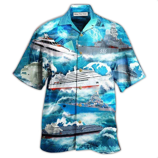Hawaiian Shirt / Adults / S Ship Over Sea - Hawaiian Shirt - Reefox