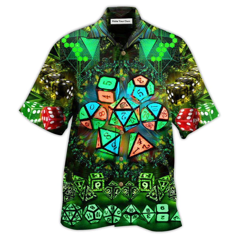 Hawaiian Shirt / Adults / S D20 Glowing Kaleidoscope Dice - Hawaiian Shirt - Reefox