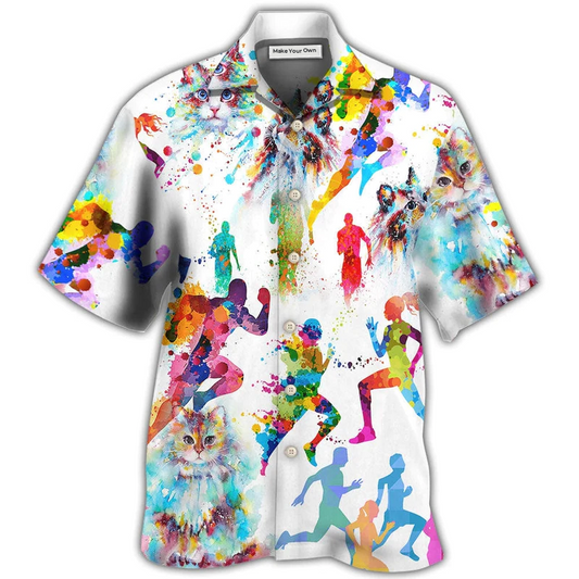 Hawaiian Shirt / Adults / S Cat I Like Cat And Running - Hawaiian Shirt - Reefox