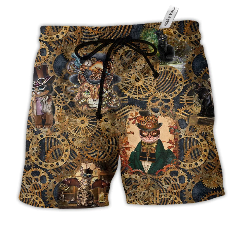 Beach Short / Adults / S Cat Love Machine Old Style - Beach Short Reefox - Owls Matrix LTD
