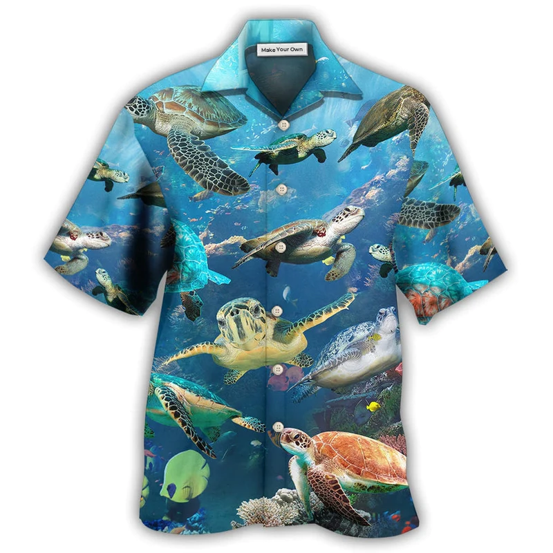Hawaiian Shirt / Adults / S Turtle Sea Deep In The Sea - Hawaiian Shirt - Reefox