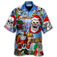 Hawaiian Shirt / Adults / S Christmas Skull Santa In The Town Love Xmas - Hawaiian Shirt - Reefox