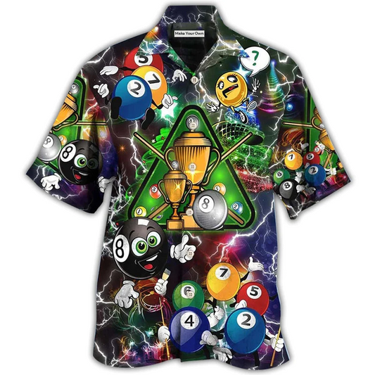 Hawaiian Shirt / Adults / S Billiard Lover Lightning Merry Christmas - Hawaiian Shirt - Reefox
