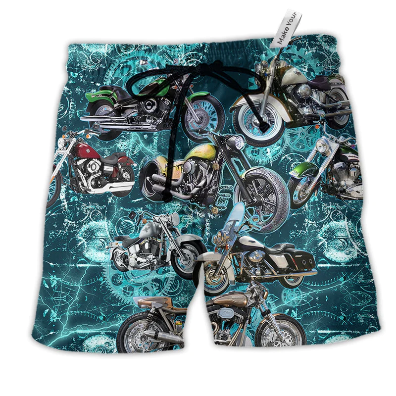 Beach Short / Adults / S Motorcycle Love Beautiful Life - Beach Short Reefox - Owls Matrix LTD