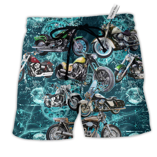 Beach Short / Adults / S Motorcycle Love Beautiful Life - Beach Short Reefox - Owls Matrix LTD