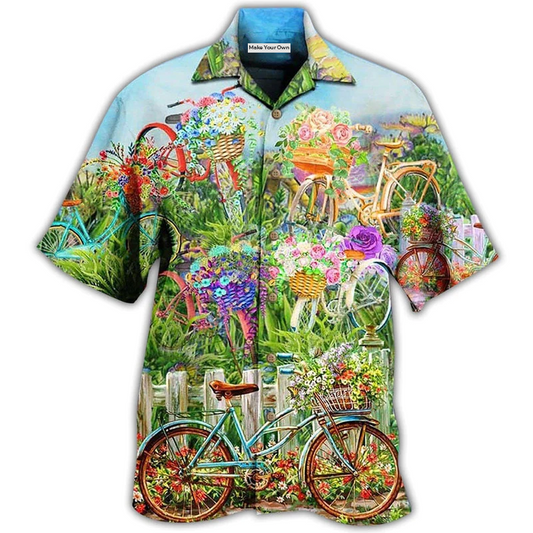 Hawaiian Shirt / Adults / S Bike Love Flowers So Much - Hawaiian Shirt - Reefox