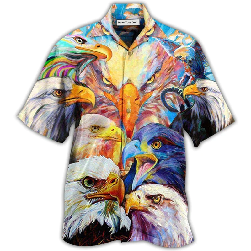 Hawaiian Shirt / Adults / S Eagle Colorful Eagles - Hawaiian Shirt - Reefox