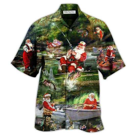 Hawaiian Shirt / Adults / S Fishing Christmas Merry Fishmasand A Happy New Reel - Hawaiian Shirt - Reefox