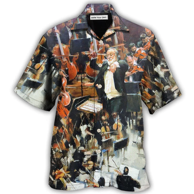 Hawaiian Shirt / Adults / S Orchestra So Excited Music Lover - Hawaiian Shirt - Reefox