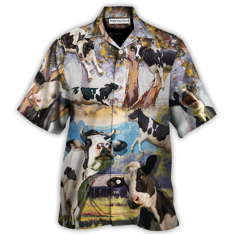 Cow Funny Dancing In The Australian Landscape Lover Cattle Art Style - Hawaiian Shirt - Reefox