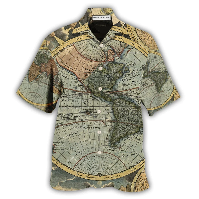 Hawaiian Shirt / Adults / S Geography Vintage Unique - Hawaiian Shirt - Reefox