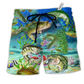 Beach Short / Adults / S Fishing Real Men Do Fishing Blue And Green - Beach Short Reefox - Owls Matrix LTD