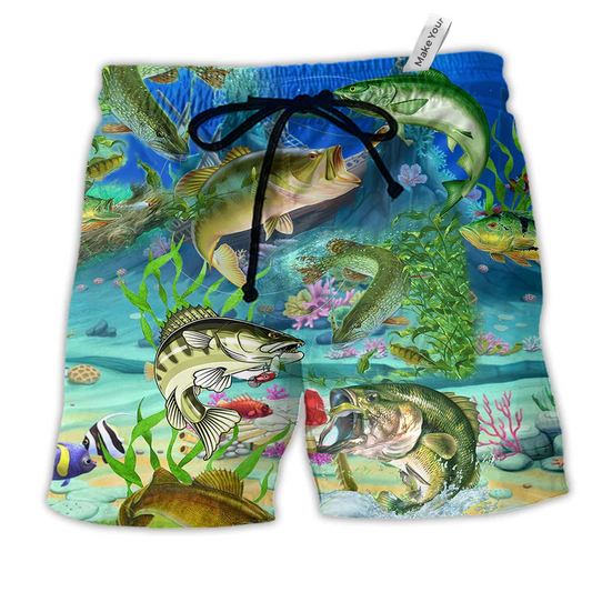 Beach Short / Adults / S Fishing Real Men Do Fishing Blue And Green - Beach Short Reefox - Owls Matrix LTD