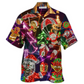 Hawaiian Shirt / Adults / S Christmas Funny Santa Claus Tree Elf Gingerbread Neon Light Style - Hawaiian Shirt - Reefox