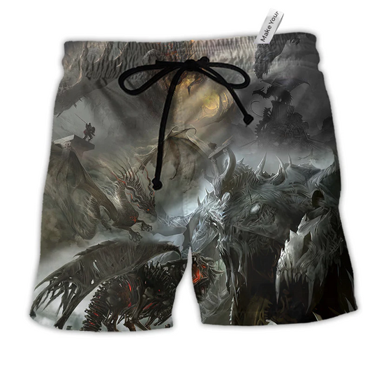 Beach Short / Adults / S Monster Apocalypse Coming For Us - Beach Short Reefox - Owls Matrix LTD