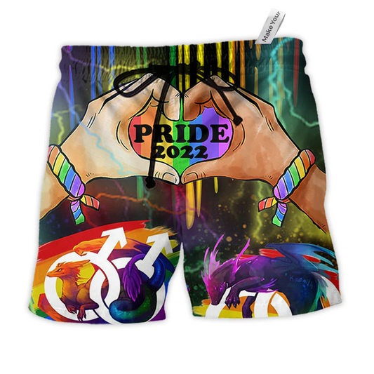 Beach Short / Adults / S LGBT Skull Pride 2022 Style - Beach Short Reefox - Owls Matrix LTD