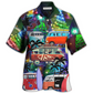 Hawaiian Shirt / Adults / S Camping Van Merry Christmas Happy Night - Hawaiian Shirt - Reefox