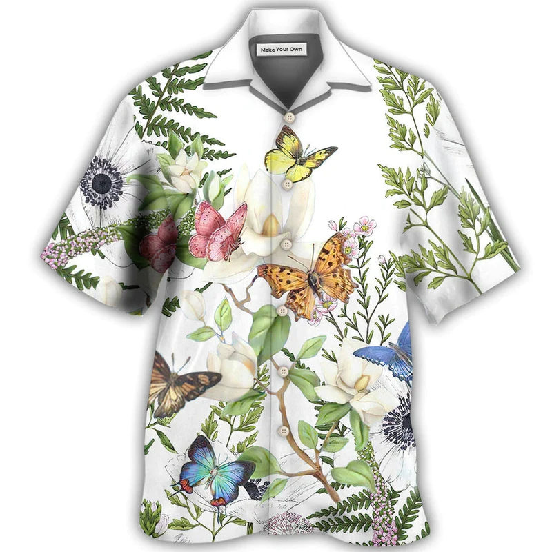 Hawaiian Shirt / Adults / S Butterfly Floral Beautiful - Hawaiian Shirt - Reefox