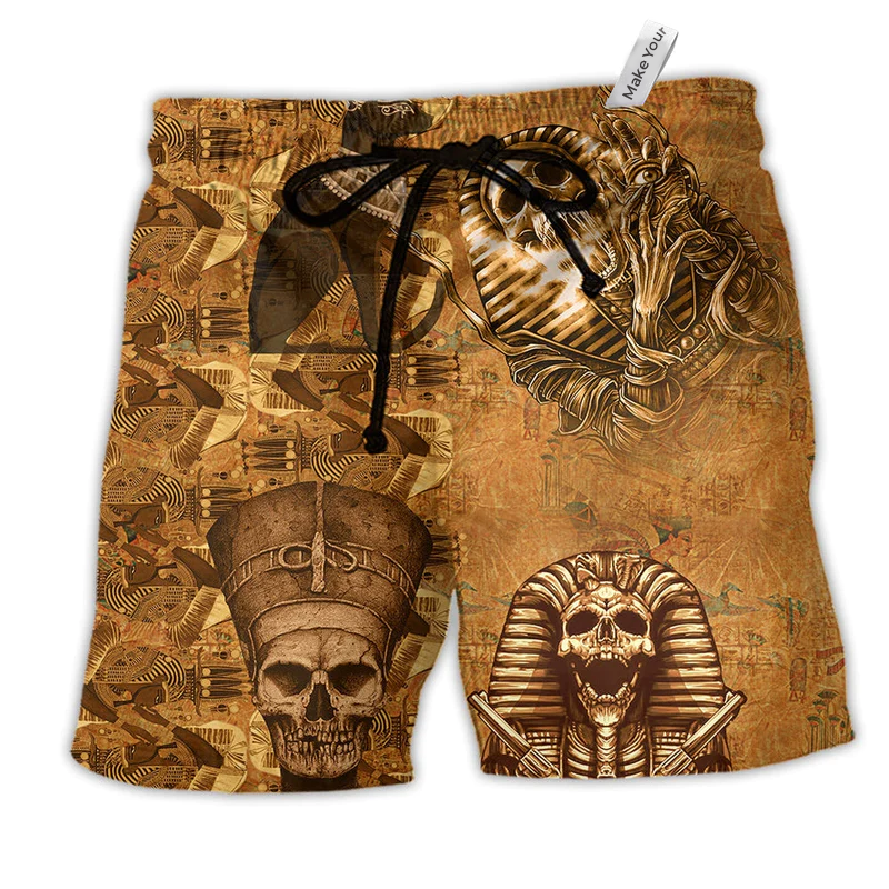 Beach Short / Adults / S Egypt Skull Lover Style - Beach Short Reefox - Owls Matrix LTD