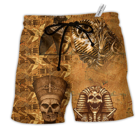Beach Short / Adults / S Egypt Skull Lover Style - Beach Short Reefox - Owls Matrix LTD