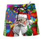 Beach Short / Adults / S Hippie Santa Claus Christmas Santa Wear Glasses - Beach Short Reefox - Owls Matrix LTD