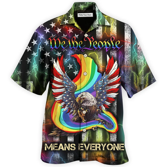 Hawaiian Shirt / Adults / S LGBT Eagle We The People Style - Hawaiian Shirt - Reefox