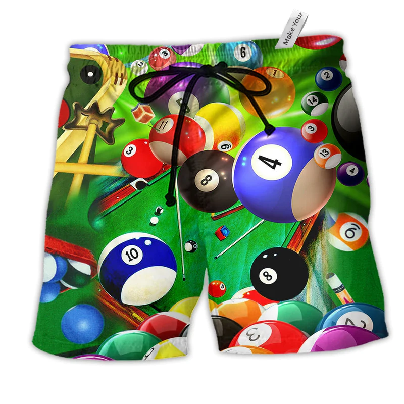Beach Short / Adults / S Billiard Where's The Cue Ball Going - Beach Short Reefox - Owls Matrix LTD